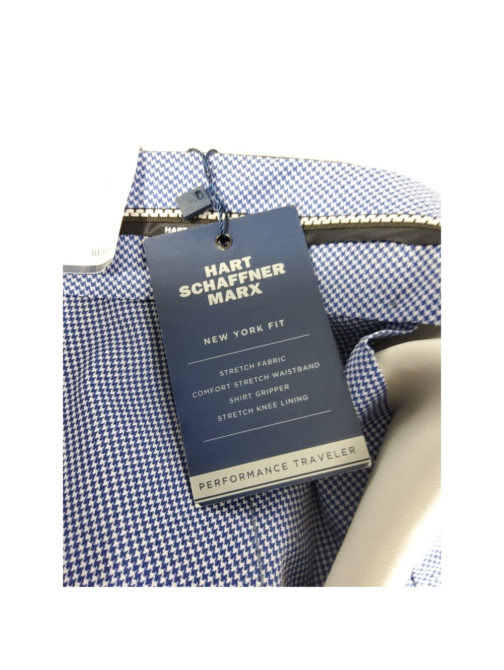 Hart Schaffner Marx New York 100% Wool Dress Pants 44R Unhemmed Gray $155 NWT - Picture 14 of 15